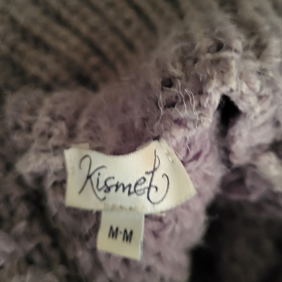 KISMET Pointelle Turtle Neck Sweater dress In gray size M women sweater - Picture 4 of 10